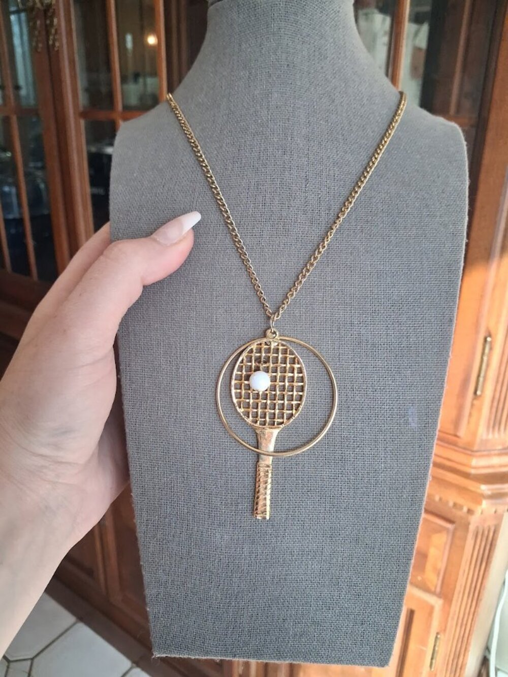 24 inch Tennis Racket necklace